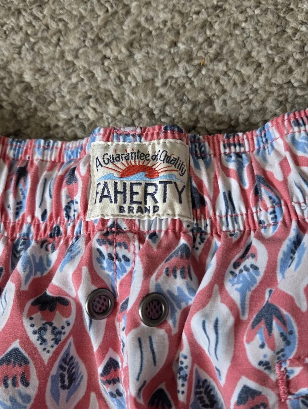 Faherty Men’s Pink‎ Patterned Cotton Shorts